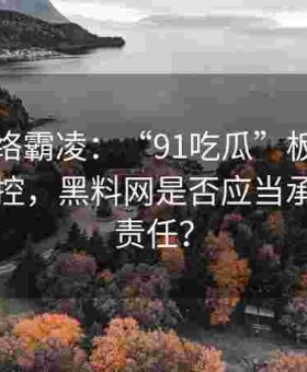 警惕网络霸凌：“91吃瓜”板块粉丝互撕失控，黑料网是否应当承担平台责任？