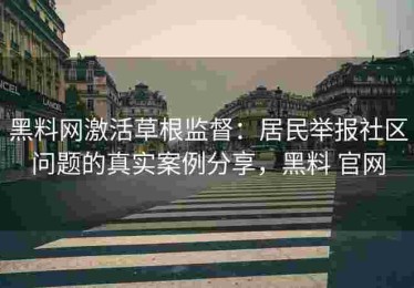 黑料网激活草根监督：居民举报社区问题的真实案例分享，黑料 官网