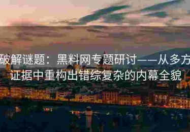 破解谜题：黑料网专题研讨——从多方证据中重构出错综复杂的内幕全貌