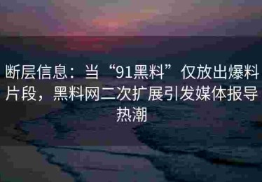 断层信息：当“91黑料”仅放出爆料片段，黑料网二次扩展引发媒体报导热潮