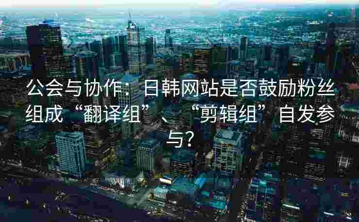 公会与协作：日韩网站是否鼓励粉丝组成“翻译组”、“剪辑组”自发参与？